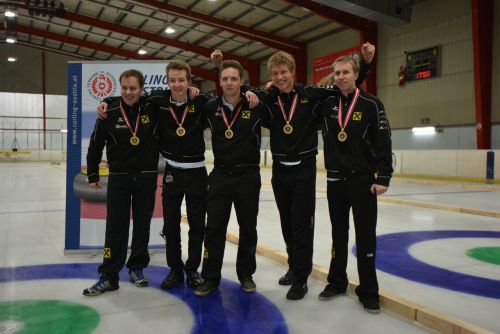 Staatsmeister der Herren 2014: Lukas Kirchmair, Philipp Nothegger, Mathias Genner, Sebastian Wunderer, Martin Reichel